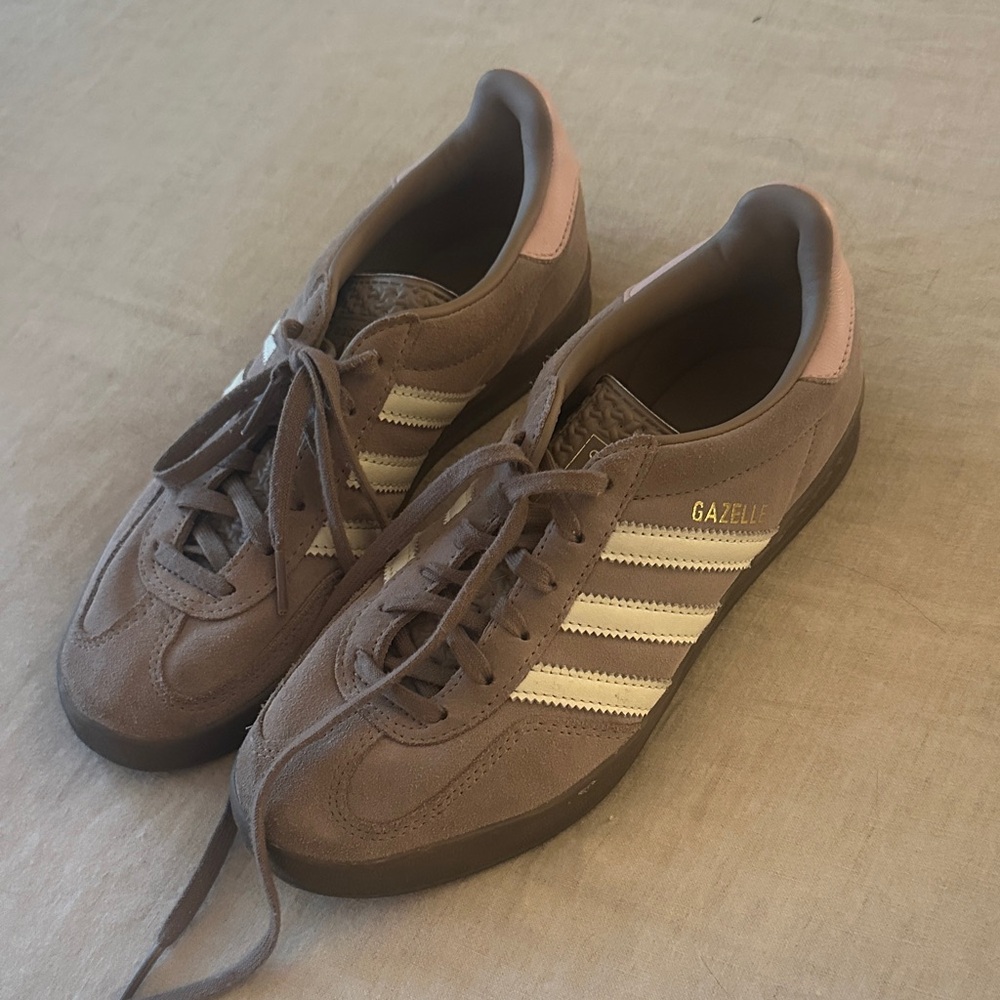 Adidas Gazelle Women's Taupe and Cream Sneakers